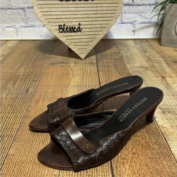 Bottega Veneta Woven Sandals Intrecciato Damier Leather Check Sz 38 US 8 COA - Picture 14 of 16